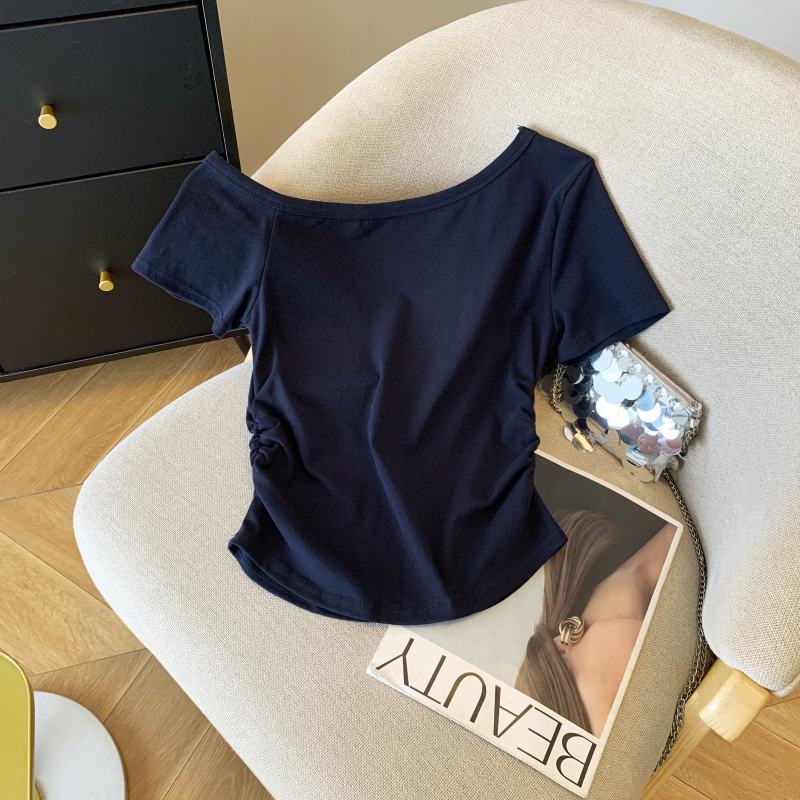 American style short sleeve slim T-shirt for women