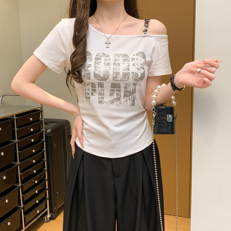Letters niche T-shirt short sleeve tops for women