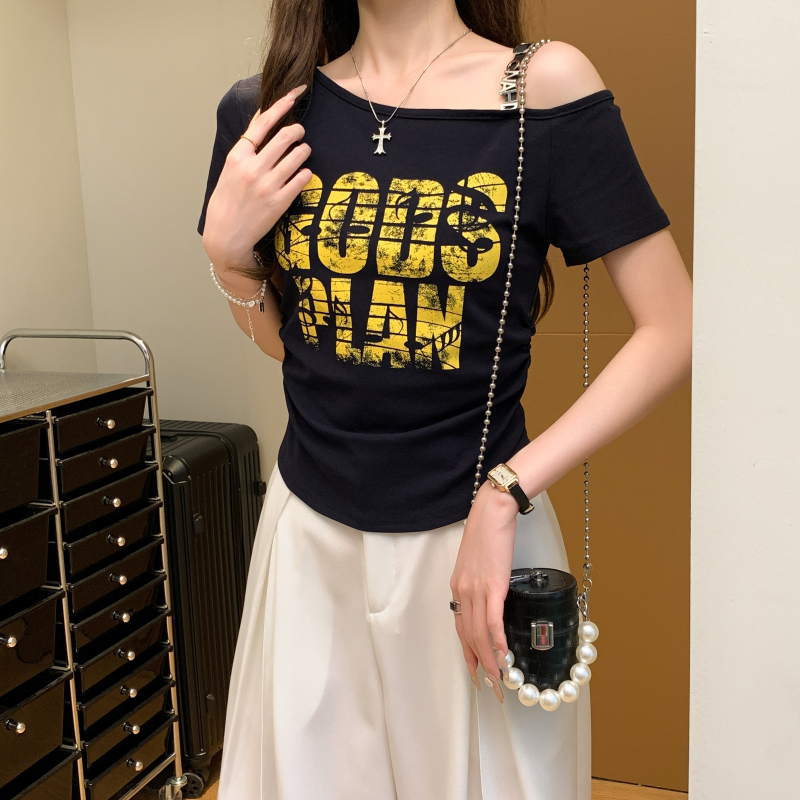 Letters niche T-shirt short sleeve tops for women