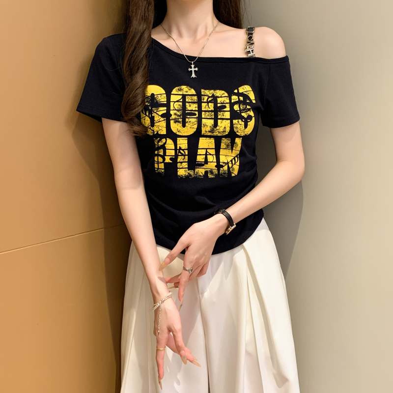 Letters niche T-shirt short sleeve tops for women