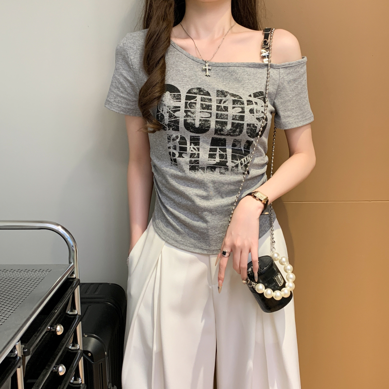 Letters niche T-shirt short sleeve tops for women