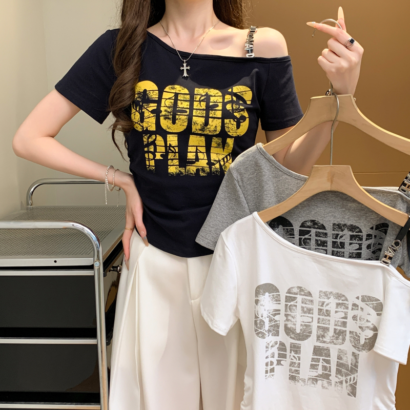 Letters niche T-shirt short sleeve tops for women