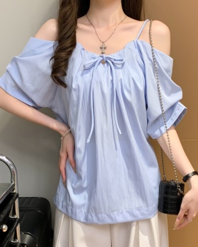 Sling white vacation tops temperament tender shirt