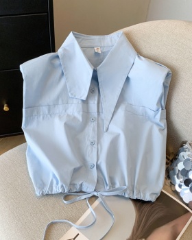 Summer short niche shirt sleeveless unique waistcoat for women