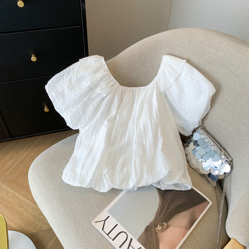 Flowers all-match shirt loose summer tops for women