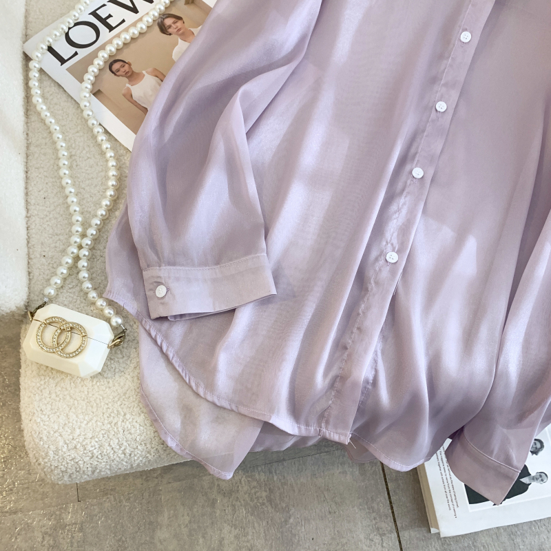 Breathable lithe thin loose Casual lazy summer shirt