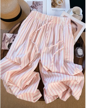 Sandy beach slim long pants pink summer wide leg pants