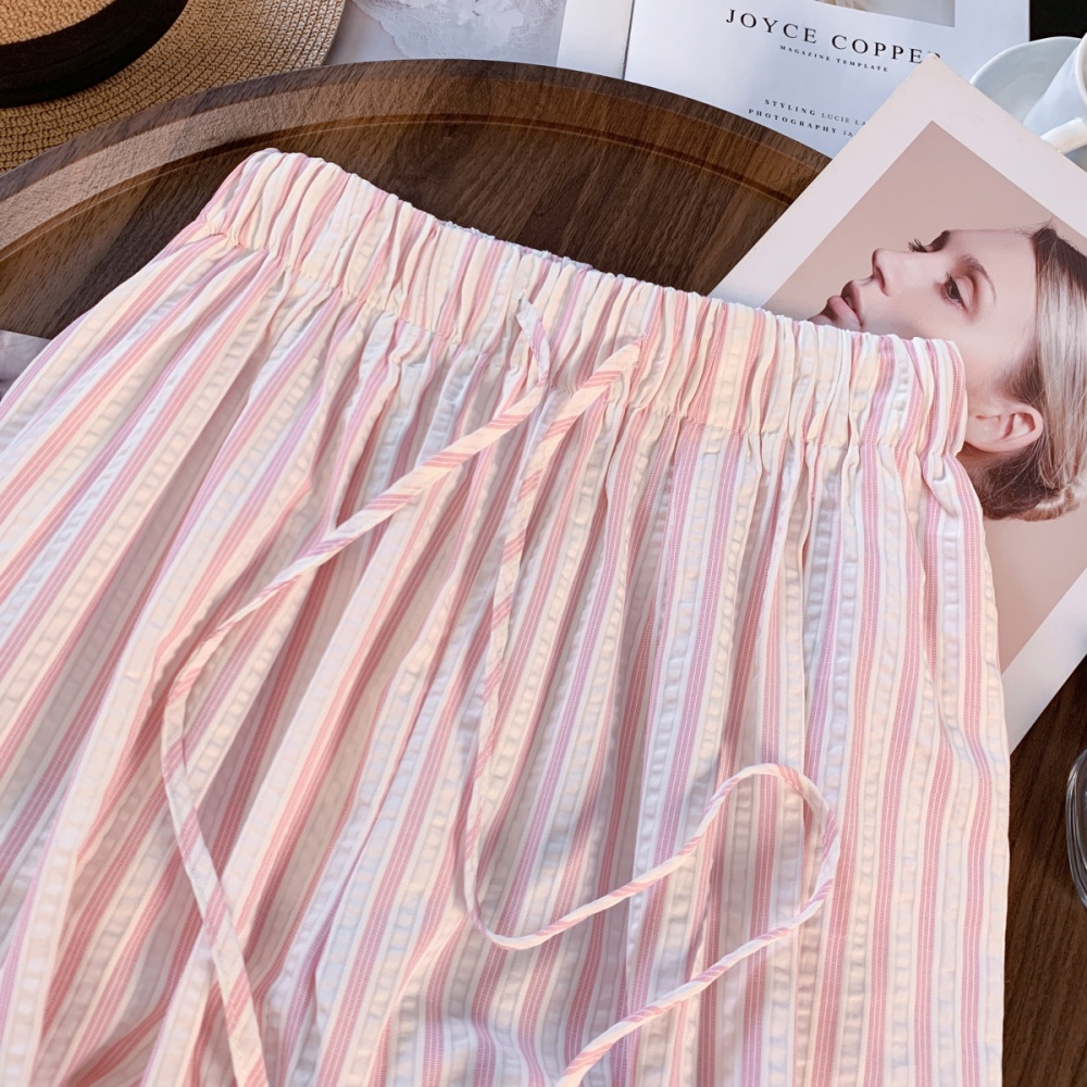 Sandy beach slim long pants pink summer wide leg pants