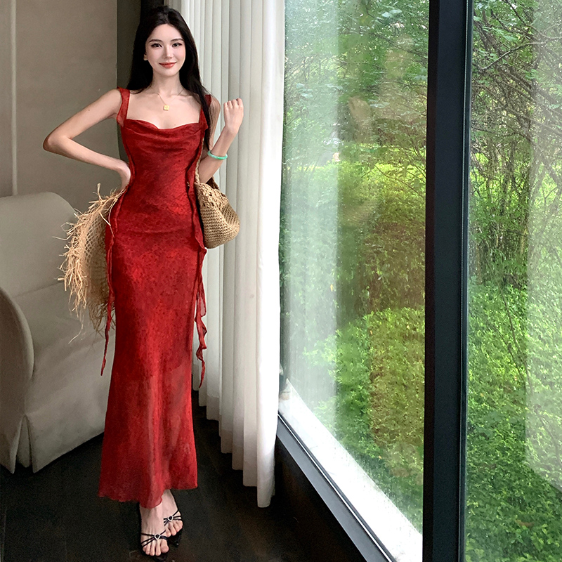 Temperament summer long dress slim dress for women