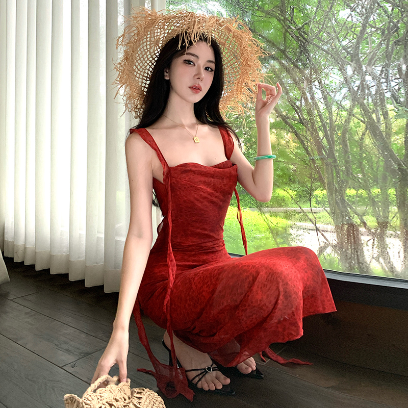 Temperament summer long dress slim dress for women