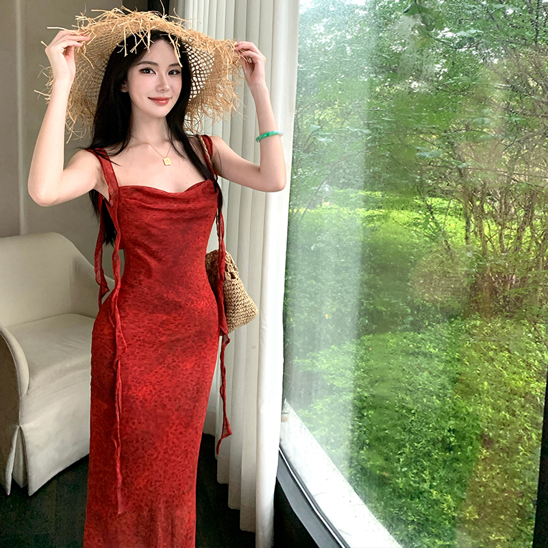 Temperament summer long dress slim dress for women