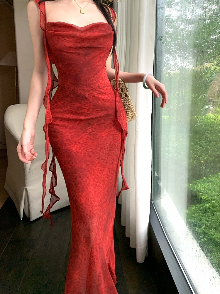 Temperament summer long dress slim dress for women