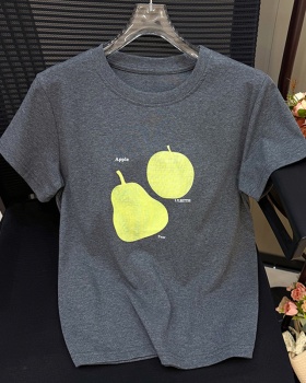 Round neck tops short sleeve T-shirt for women