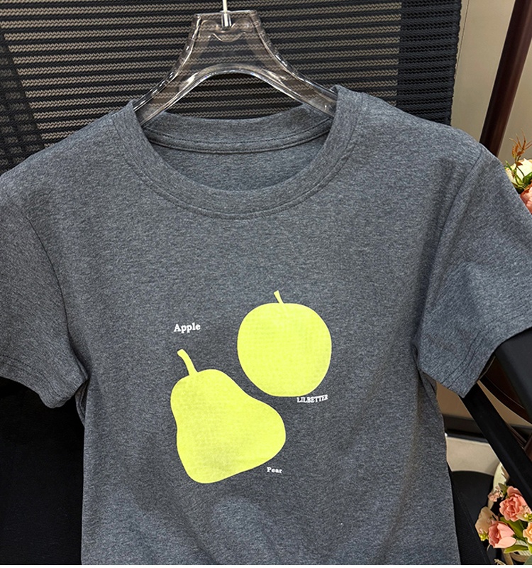 Round neck tops short sleeve T-shirt for women