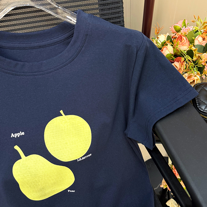 Round neck tops short sleeve T-shirt for women