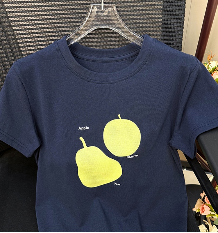 Round neck tops short sleeve T-shirt for women