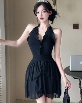 Sling temperament fashion France style Casual dress