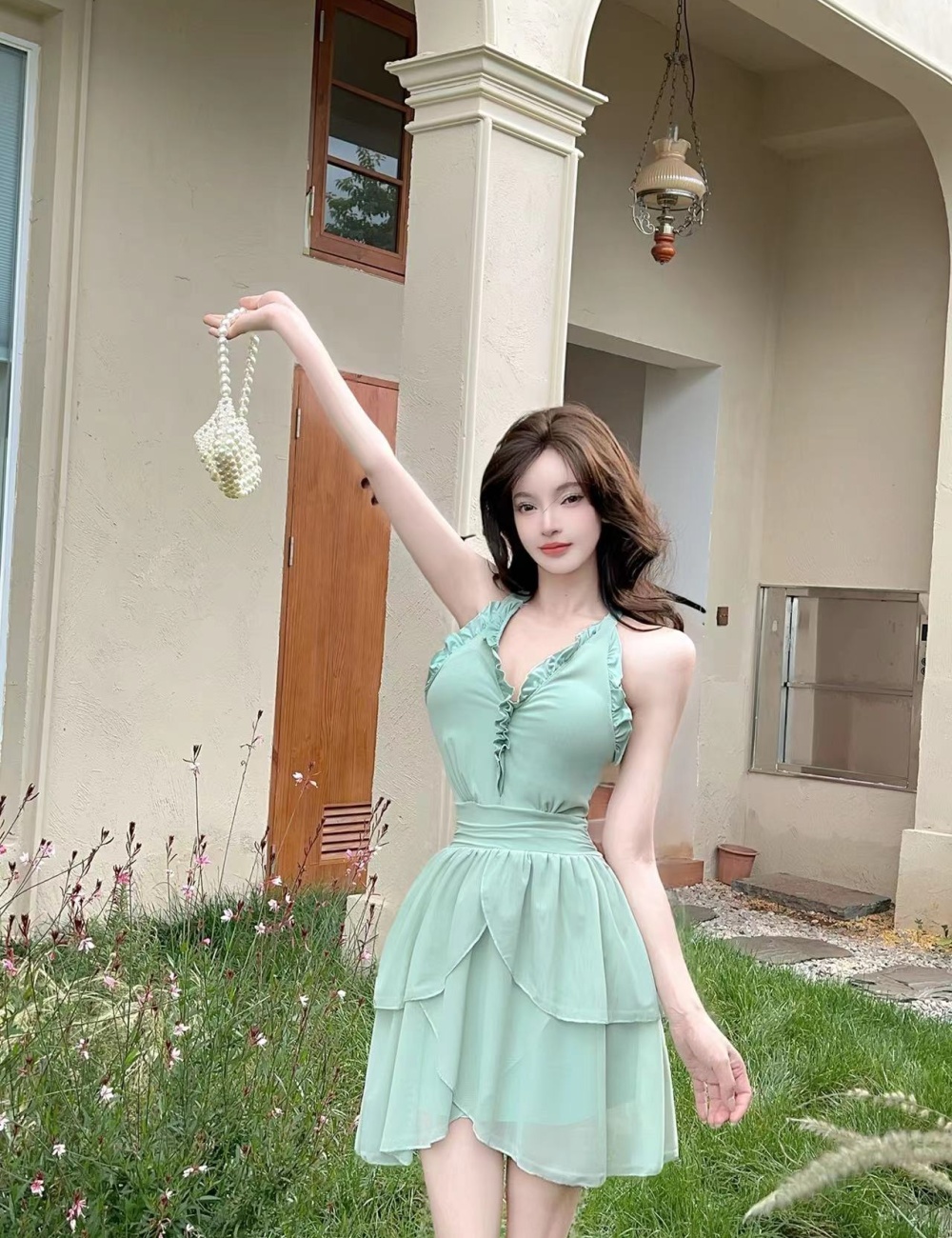Sling temperament fashion France style Casual dress