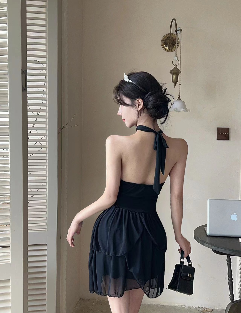 Sling temperament fashion France style Casual dress