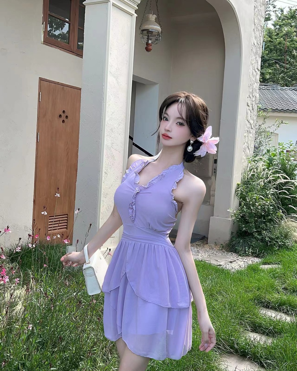 Sling temperament fashion France style Casual dress