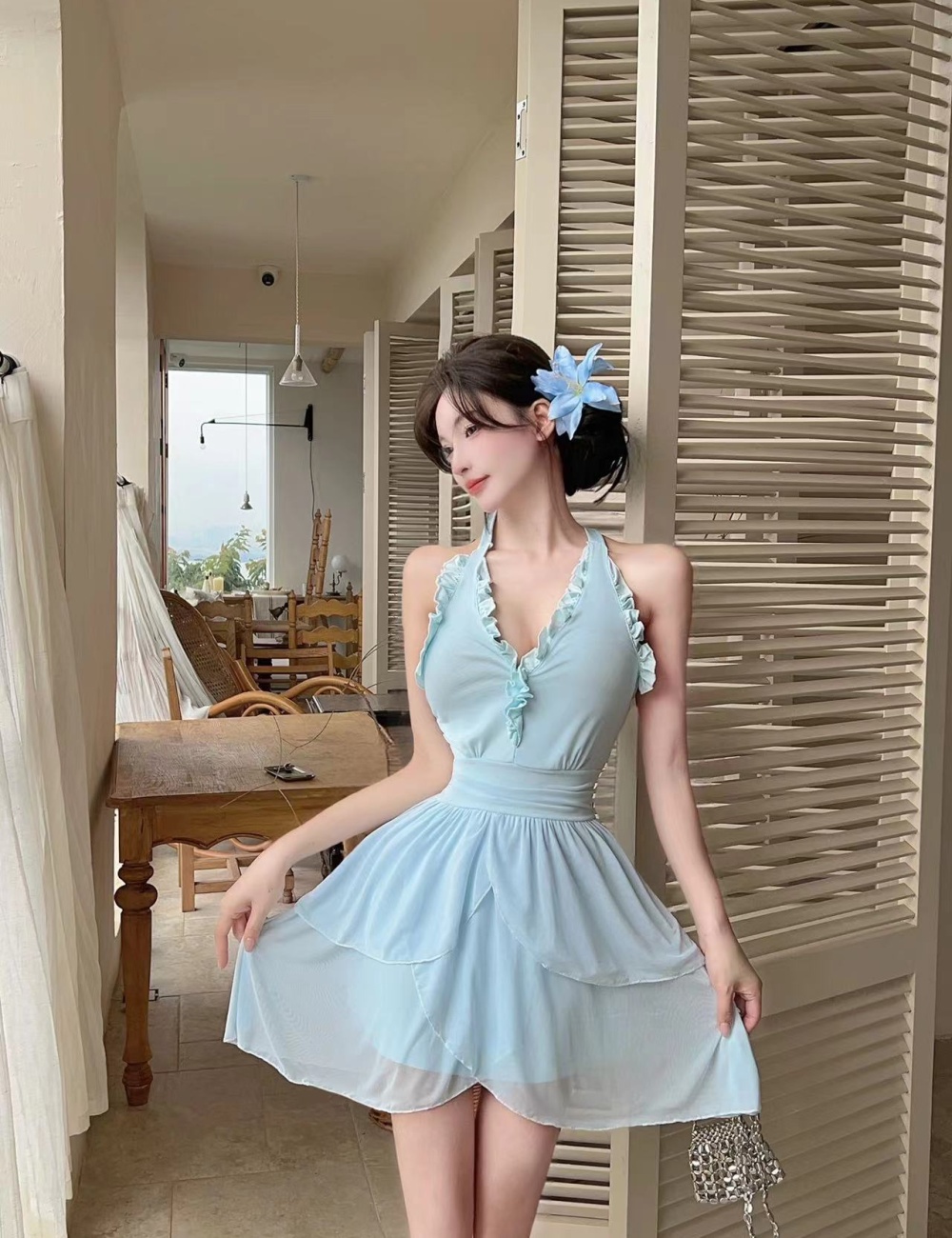 Sling temperament fashion France style Casual dress