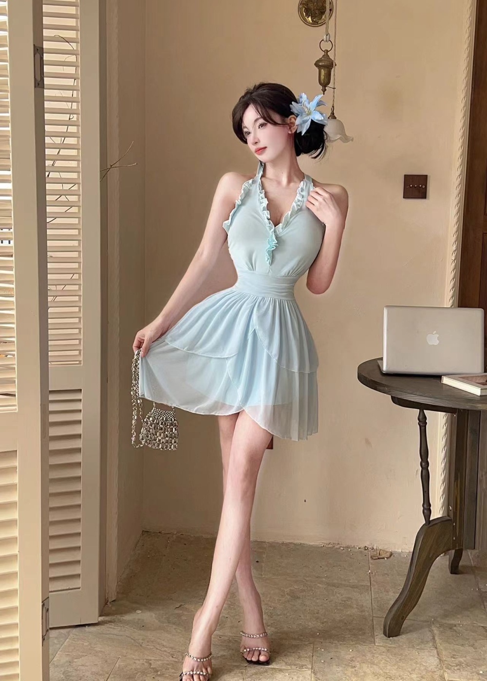 Sling temperament fashion France style Casual dress
