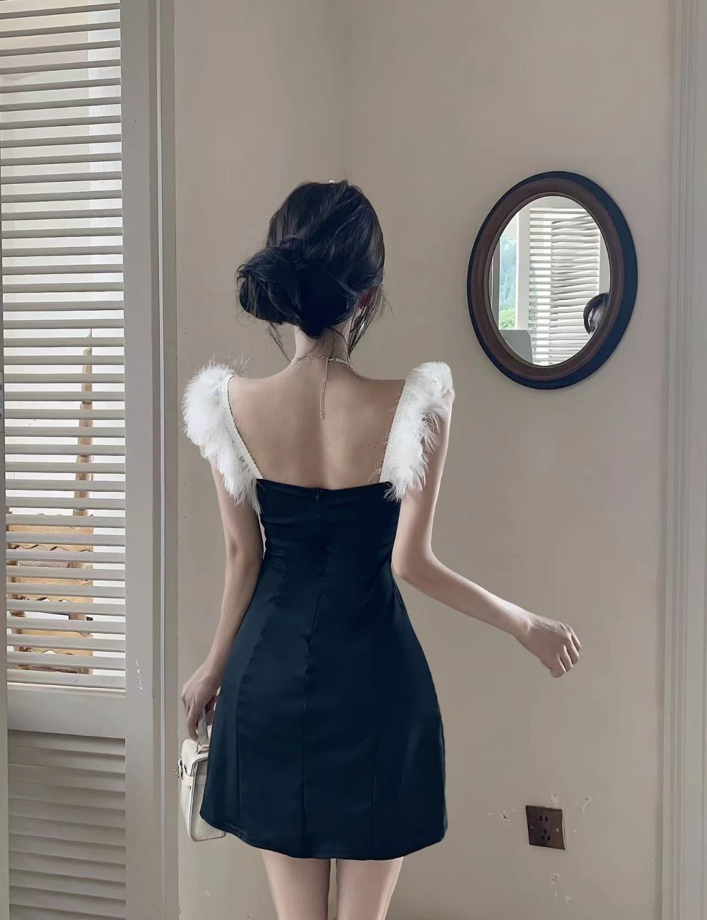 Hollow short package hip bottoming sexy dress