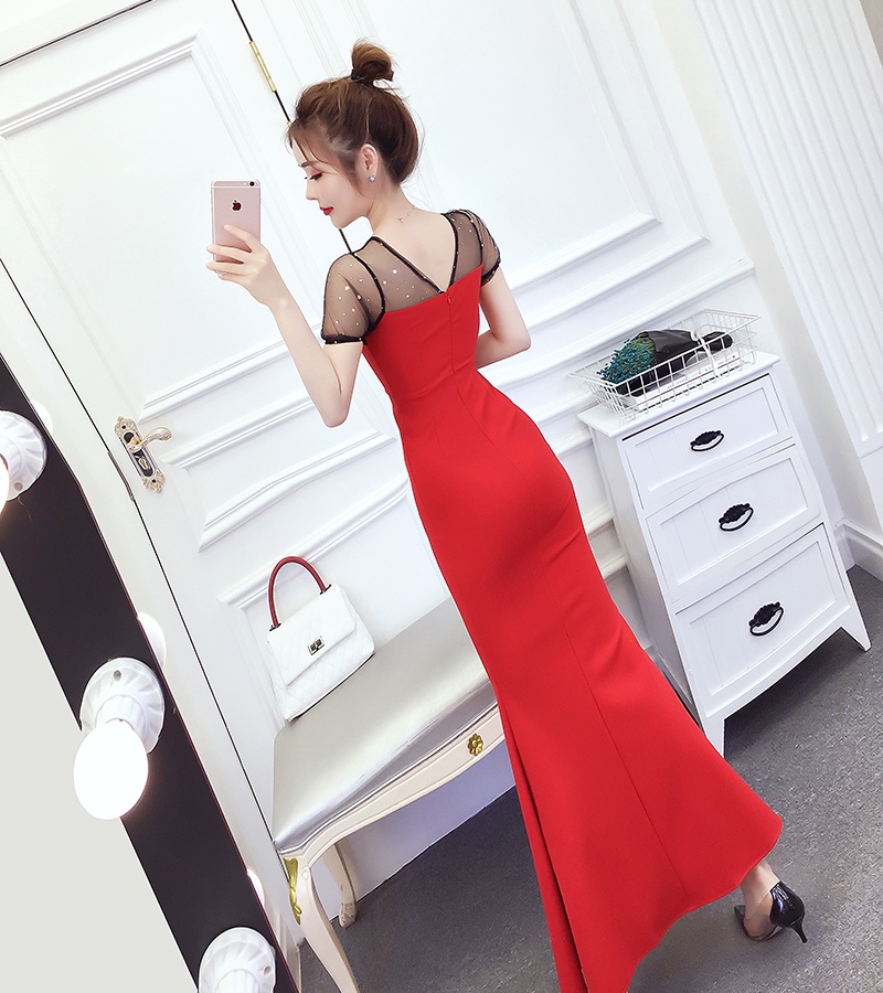 Gauze fashion formal dress summer splice long dress