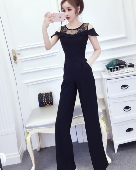 Hollow splice jumpsuit temperament strapless long pants