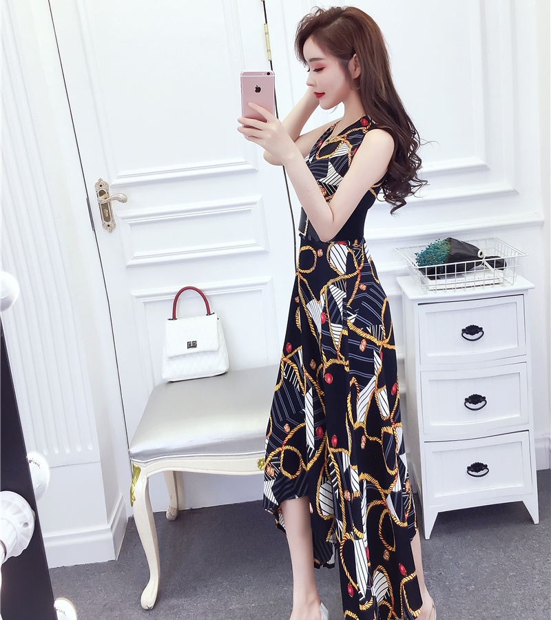 Slim printing long dress temperament fashion dress