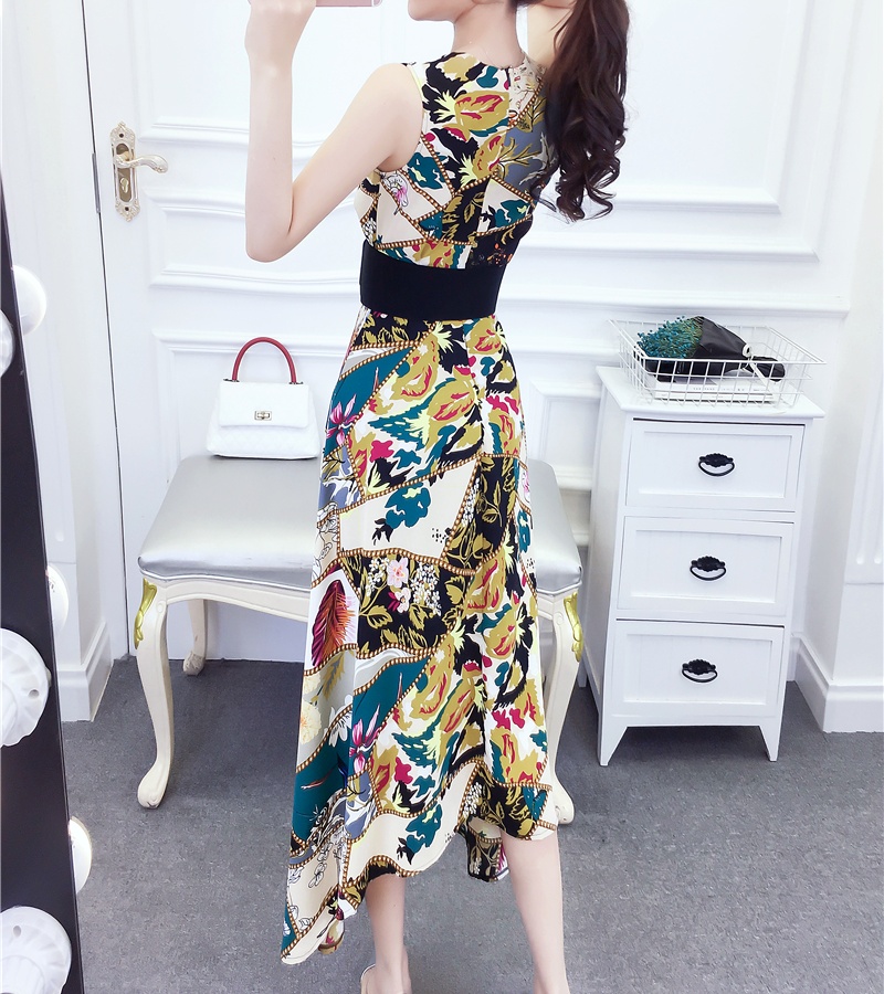 Slim printing long dress temperament fashion dress
