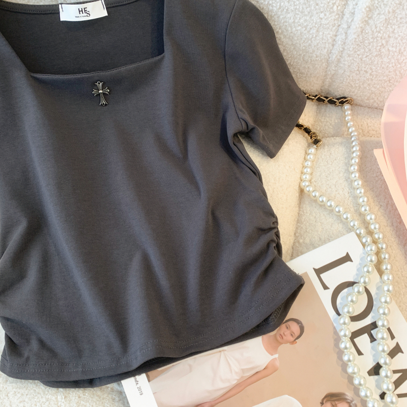 Short sleeve enticement T-shirt American style tops