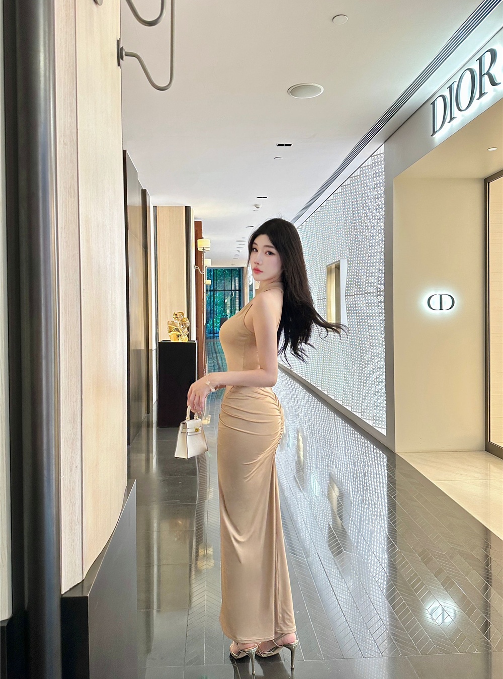Halter European style long dress slim dress