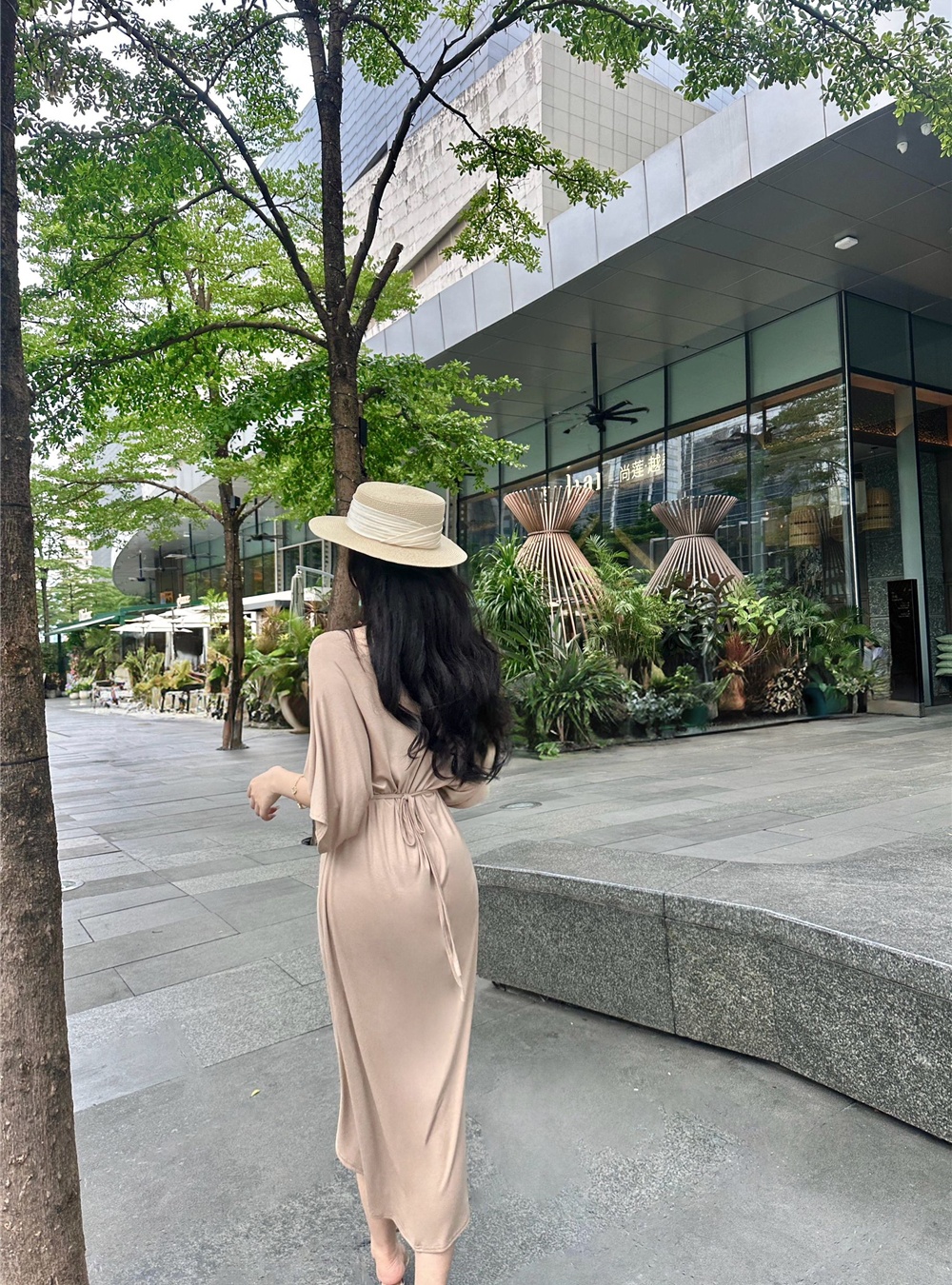 Temperament France style dress split summer long dress