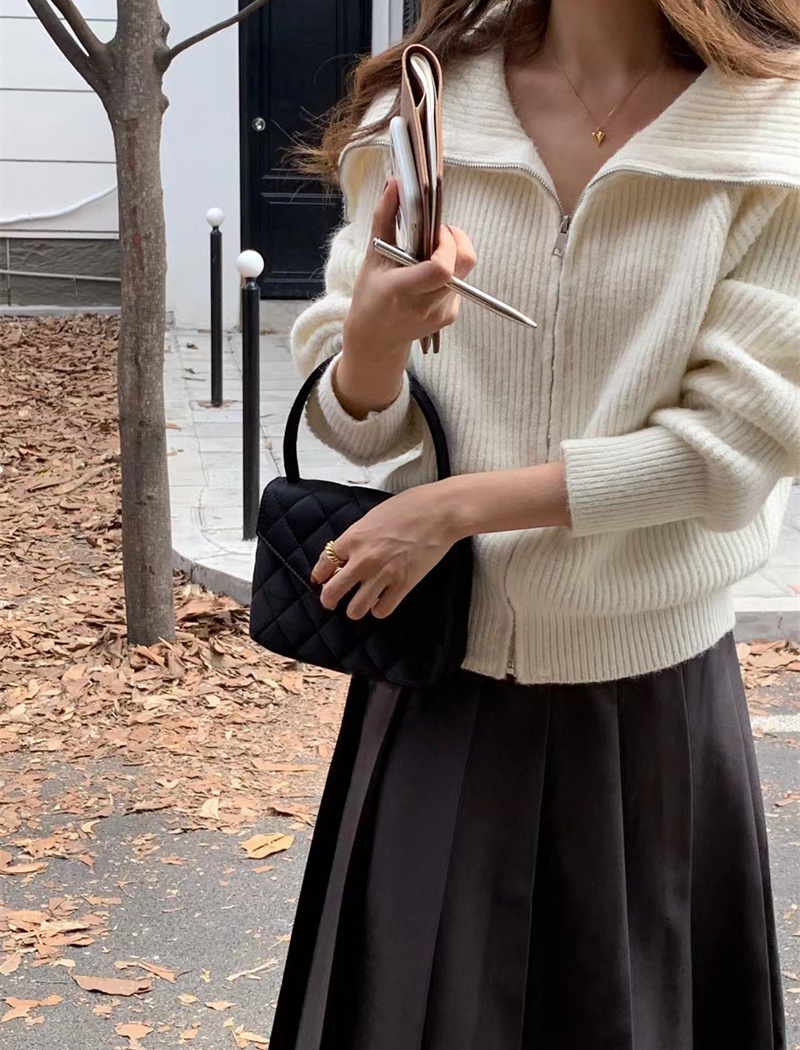 Zip loose coat Korean style sweater for women
