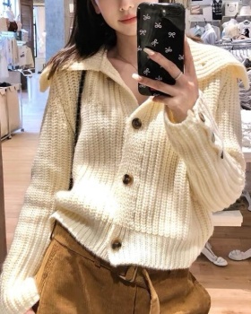 High collar Korean style sweater knitted coat