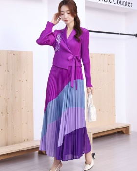 Stereoscopic decoration sequins high waist dress