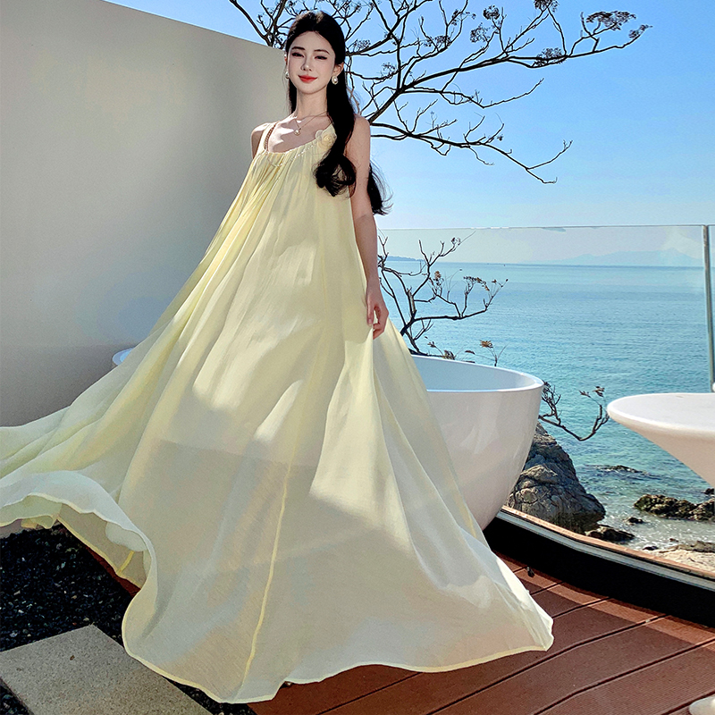 Summer vacation dress sandy beach long dress for women