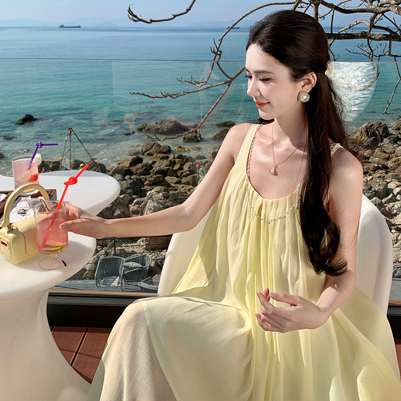 Summer vacation dress sandy beach long dress for women