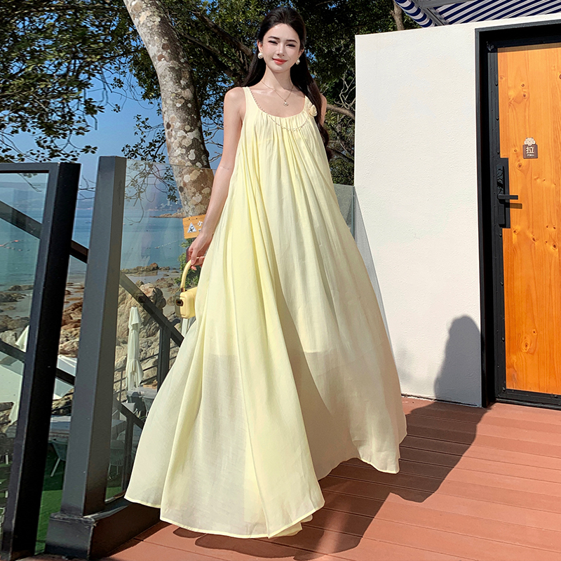 Summer vacation dress sandy beach long dress for women