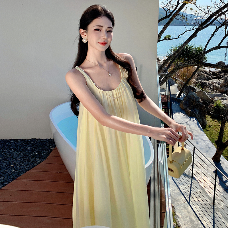 Summer vacation dress sandy beach long dress for women