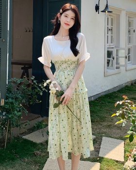 Show young floral long temperament dress for women