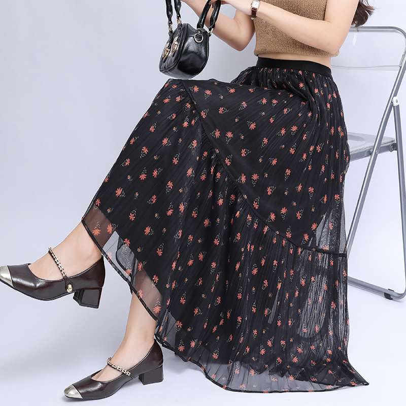 A-line high waist skirt cake slim long skirt for women