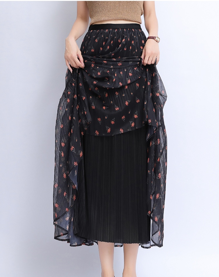 A-line high waist skirt cake slim long skirt for women