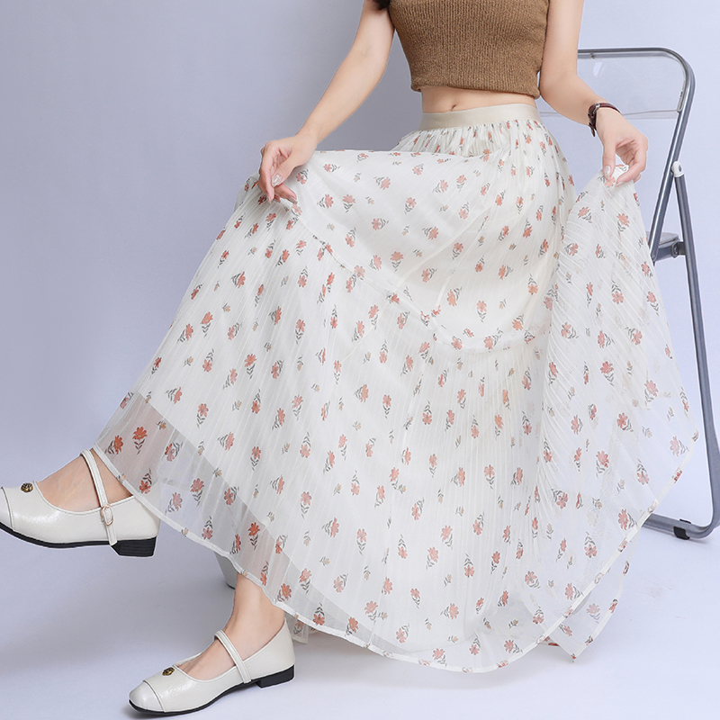 A-line high waist skirt cake slim long skirt for women