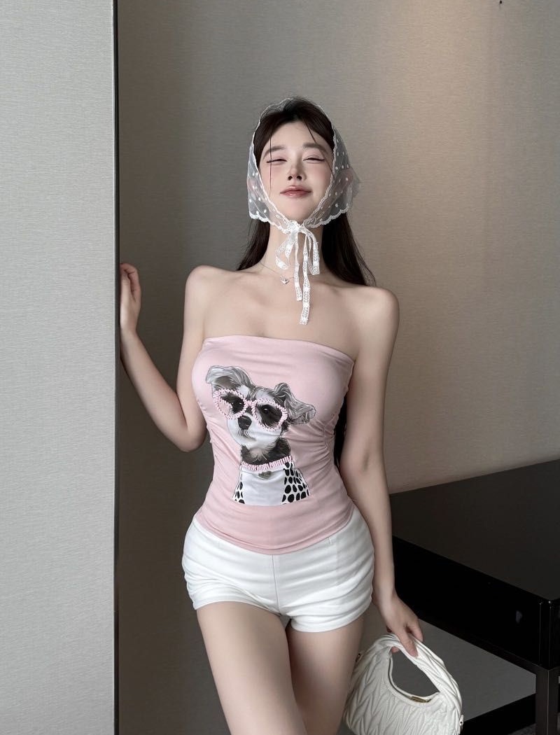 Printing sexy tops unique puppy vest for women