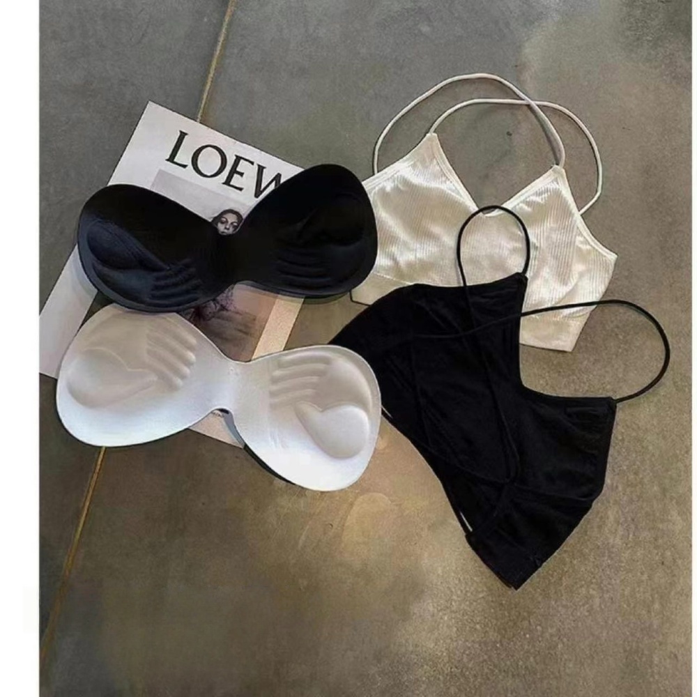 Removable beauty back screw thread halter tops