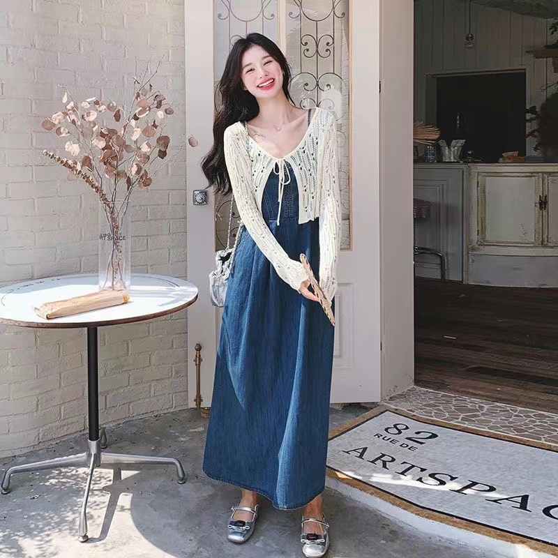 Summer knitted shawl frenum V-neck cardigan for women