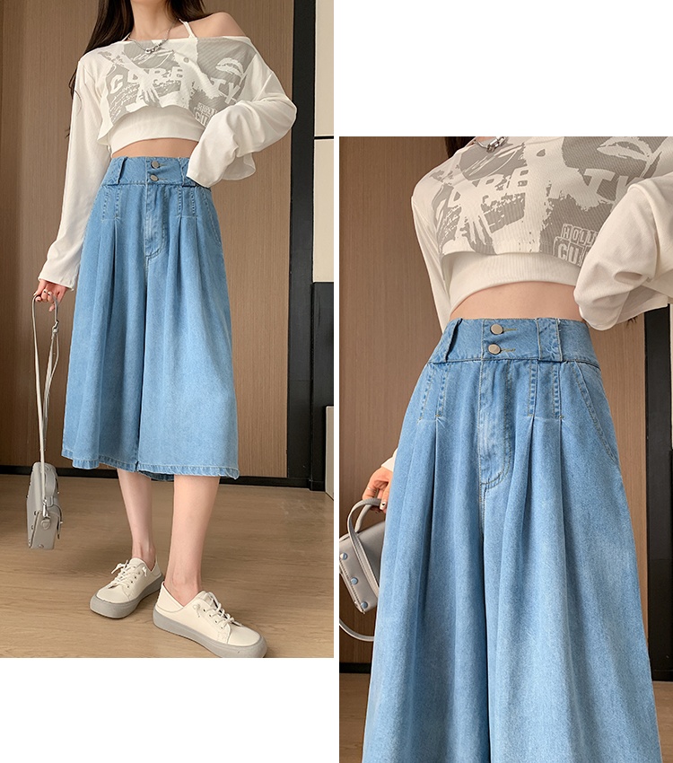 Wide leg spring pants nine tenths culottes