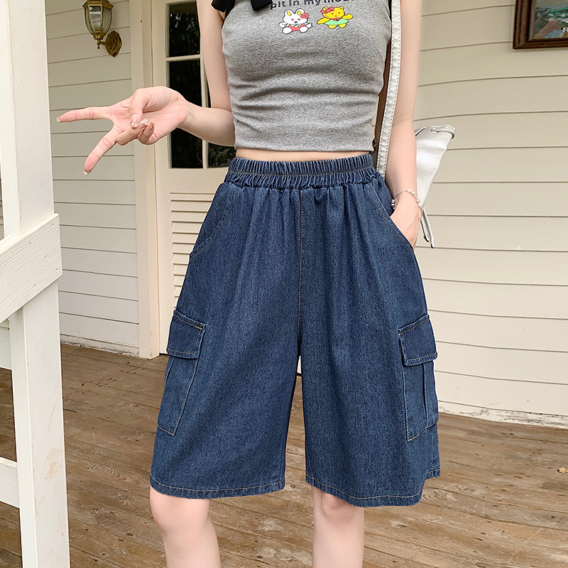 Japanese style short jeans straight shorts for women